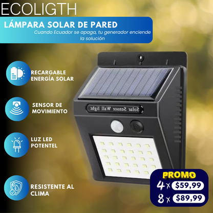 Ecoligth® Lámpara Solar de Pared