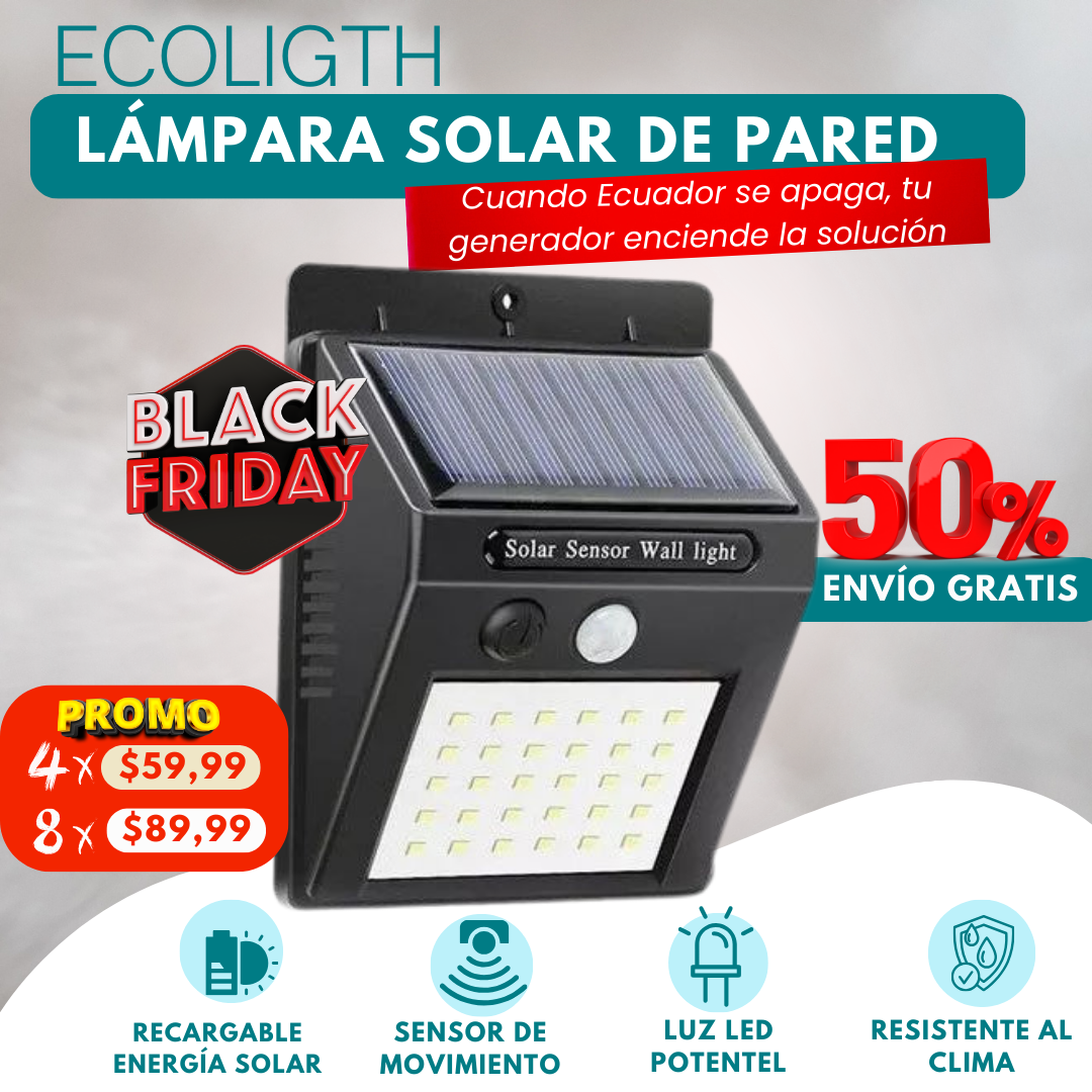 Ecoligth® Lámpara Solar de Pared