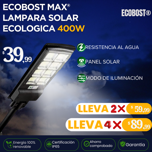 EcoBost Max®  Lampara Solar Ecologica 400W